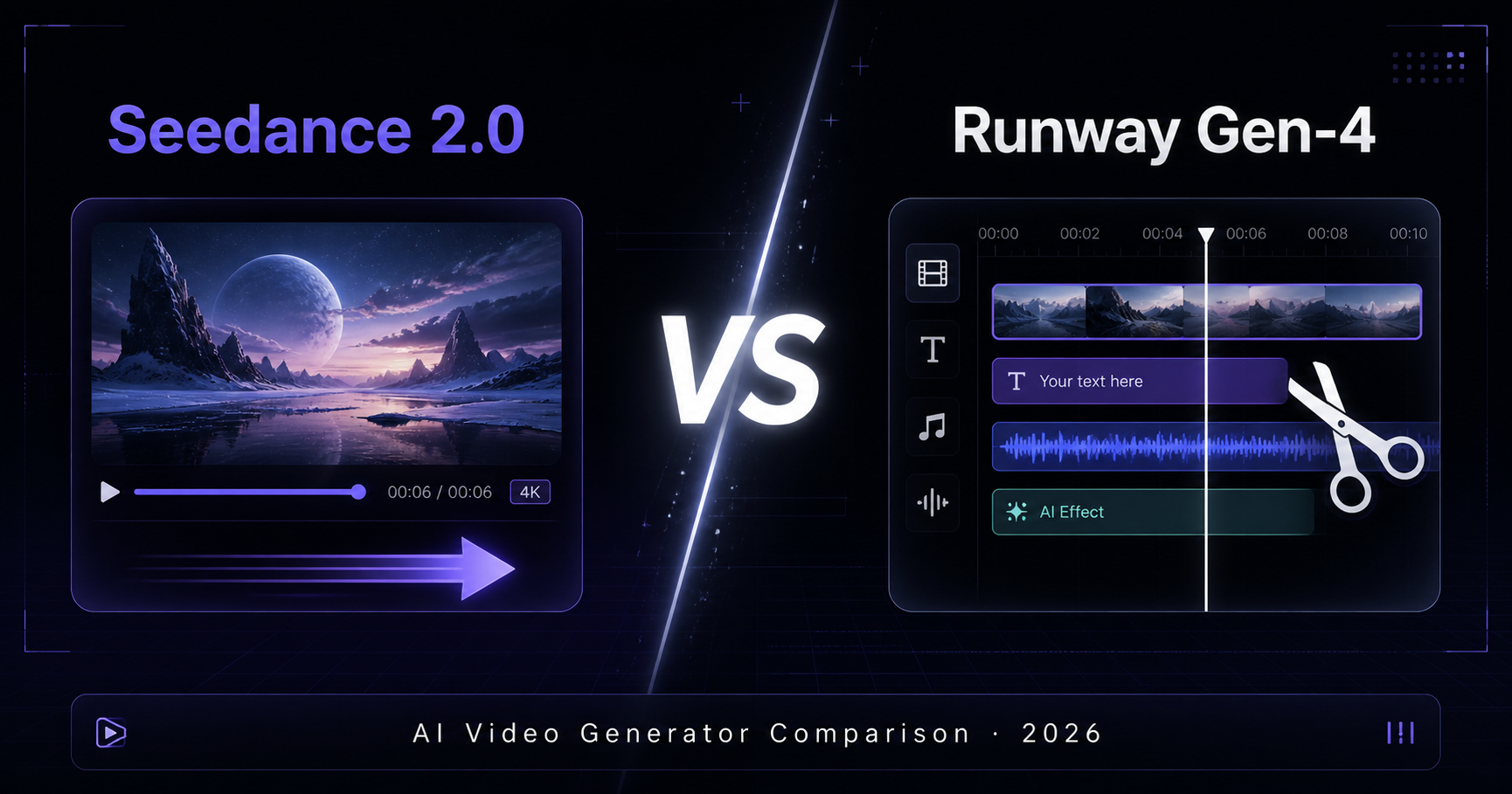 Seedance vs Runway head-to-head AI video comparison still
